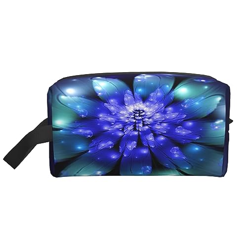 Kosmetiktasche mit süßem Slooth, Aufbewahrungstasche, Geldbörse, Reise-Make-up-Tasche mit Reißverschluss für Damen, Fantasy Blue Flower, storage bag von ASEELO