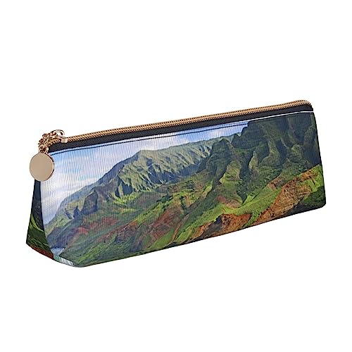 Leder Dreieck Federmäppchen Niedlich Schwein Schreibwaren Bleistift Tasche Make-up Tasche Tragbare Büro Schreibwaren Tasche für Teens Mädchen Erwachsene, Kauai Hawaii Seashore, Leather Pencil Case, Kosmetikkoffer von ASEELO