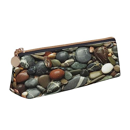 Leder Dreieck Federmäppchen Spa Dorf of Floral Wasser Bad Salz Kerzen Schreibwaren Bleistift Tasche Make-up Tasche Tragbare Büro Schreibwaren Tasche für Teens Mädchen Erwachsene, Cobble, Leather Pencil Case, Kosmetikkoffer von ASEELO