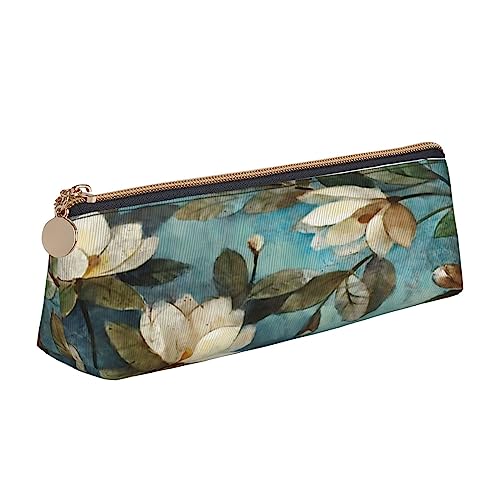 Leder Dreieck Federmäppchen Spa Dorf of Floral Wasser Bad Salz Kerzen Schreibwaren Bleistift Tasche Make-up Tasche Tragbare Büro Schreibwaren Tasche für Teens Mädchen Erwachsene, blumen, Leather Pencil Case, Kosmetikkoffer von ASEELO