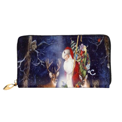 Leder Geldbörse Grün Frosch Die Blätter Münzbörse Geldbörse Münzbeutel Aufbewahrungstasche Reißverschluss Geld Geldbörsen Tasche für Damen Herren, Weihnachten Hirsch, Leather wallet, Münzbeutel von ASEELO