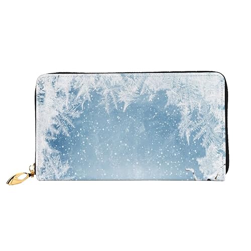 Leder Geldbörse Lotusblüte Münzbörse Geldbörse Münzbeutel Aufbewahrungstasche Reißverschluss Geld Geldbörsen Tasche für Damen Herren, Weihnachts-Schneemann, Leather wallet, Münzbeutel von ASEELO