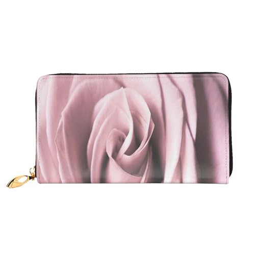 Leder Geldbörse Neugieriges Häschen Kaninchen Münze Geldbörse Geldbörse Münzbeutel Aufbewahrungstasche Reißverschluss Geld Geldbörsen Tasche für Damen Herren, Pink Rose Close Up, Leather wallet, von ASEELO