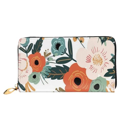 Leder Geldbörse Rote Rose Münzbörse Geldbörse Münzbeutel Aufbewahrungstasche Reißverschluss Geld Geldbörsen Tasche für Damen Herren, Frühlingsblumendesign, Leather wallet, Münzbeutel von ASEELO