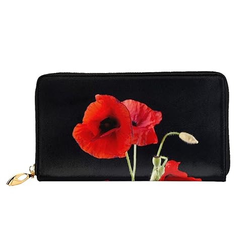 Leder Geldbörse Weihnachten Geschenk Box Münze Geldbörse Geldbörse Münzbeutel Aufbewahrungstasche Reißverschluss Geld Geldbörsen Tasche für Frauen Männer, Red Flower, Leather wallet, Münzbeutel von ASEELO