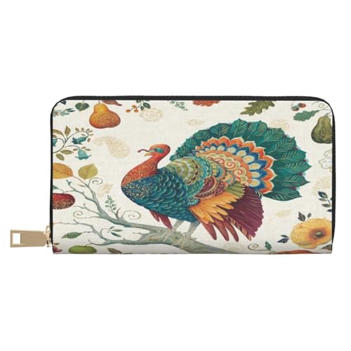 Ledergeldbörse, Münzbeutel, Münzbeutel, rosa Flamingo, Sukkulenten, Leder-Aufbewahrungstasche, Reißverschluss, Geldbeutel, Tasche für Damen, Herren, Kinder, Thanksgiving Türkei, Leather Wallet, von ASEELO