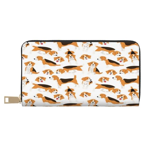 Ledergeldbörse, Münzgeldbörse, Münztasche, Delfin-Leder-Aufbewahrungstasche, Reißverschluss, Geldbeutel, Tasche für Damen, Herren, Kinder, Beagle Dog, Leather Wallet, Münztasche von ASEELO