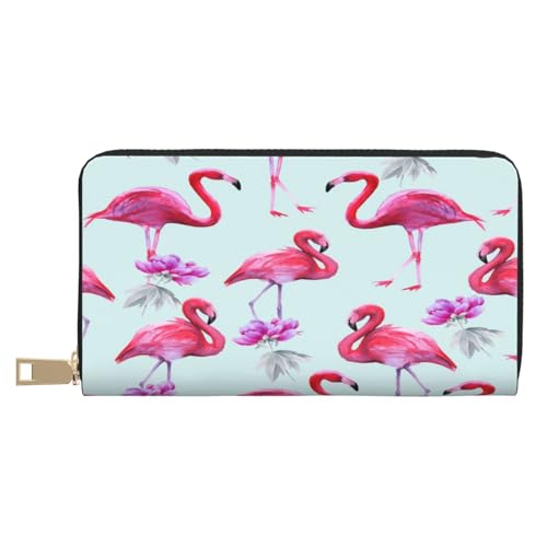 Ledergeldbörse, Münzgeldbörse, Münztasche, Delfin-Leder-Aufbewahrungstasche, Reißverschluss, Geldbeutel, Tasche für Damen, Herren, Kinder, Pink Flamingos, Leather Wallet, Münztasche von ASEELO