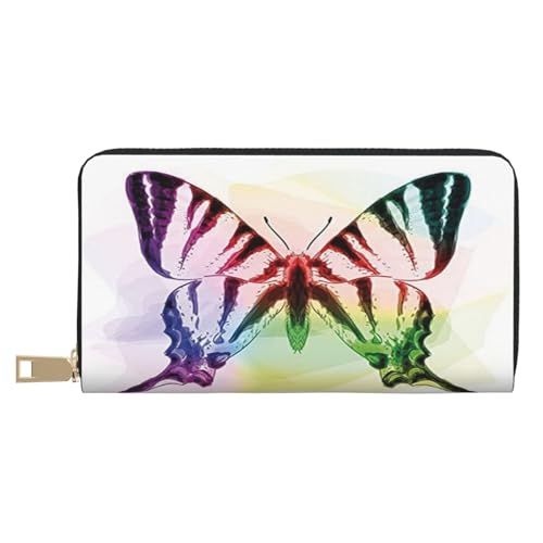 Ledergeldbörse, Münzgeldbörse, Münztasche, Zebra-Leder, Aufbewahrungstasche, Reißverschluss, Geldbeutel, Tasche für Damen, Herren, Kinder, Schwalbenschwanz-Schmetterling, Leather Wallet, Münztasche von ASEELO