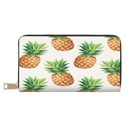 Ledergeldbörse, Münztasche, Münztasche, Korallenriff, Leder-Aufbewahrungstasche, Reißverschluss, Geldbeutel, Tasche für Damen, Herren, Kinder, Ananas, Leather Wallet, Münztasche von ASEELO