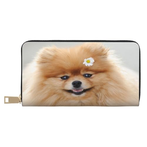 Ledergeldbörse, Münztasche, Münztasche, Pizza-Konstellation, Leder-Aufbewahrungstasche, Reißverschluss, Geldbeutel, Tasche für Damen, Herren, Kinder, Pommerischer Hund, Leather Wallet, Münztasche von ASEELO