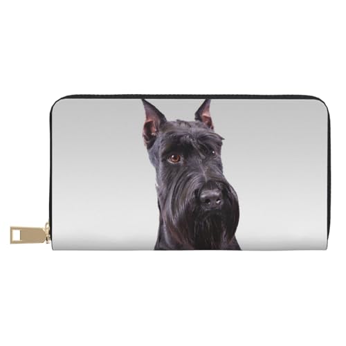 Ledergeldbörse, Münztasche, Münztasche, Pizza-Konstellation, Leder-Aufbewahrungstasche, Reißverschluss, Geldbeutel, Tasche für Damen, Herren, Kinder, Süßer Schnauzer-Hund, Leather Wallet, Münztasche von ASEELO