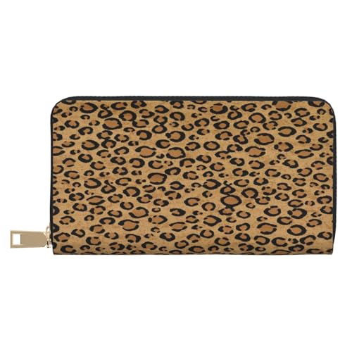 Ledergeldbörse, Münztasche, Münztasche, niedlicher Welpe, lustige Leder-Aufbewahrungstasche, Reißverschluss, Geldbeutel, Tasche für Damen, Herren, Kinder, Wild Leopard Animal, Leather Wallet, von ASEELO