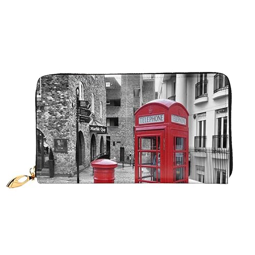 Ledergeldbörse, niedlicher Koalabär, Münzgeldbörse, Geldbörse, Münzbeutel, Aufbewahrungstasche, Reißverschluss, Geldbeutel, Tasche für Damen und Herren, London Red Telephone Stand, Leather wallet, von ASEELO