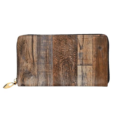 Ledergeldbörse mit roter Tulpe für Münzen, Geldbörse, Aufbewahrungstasche, Reißverschluss, Geldbeutel, Tasche für Damen und Herren, Brown Wood, Leather wallet, Münzbeutel von ASEELO