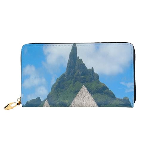 Ledergeldbörse mit roter Tulpe für Münzen, Geldbörse, Aufbewahrungstasche, Reißverschluss, Geldbeutel, Tasche für Damen und Herren, Tahiti Beach, Leather wallet, Münzbeutel von ASEELO