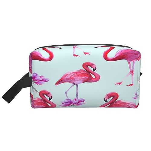 Make-up-Tasche, Beagle-Muster, Kosmetiktasche, Aufbewahrungstasche, Geldbörse, Reise-Make-up-Tasche mit Reißverschluss für Frauen, Pink Flamingos, storage bag von ASEELO
