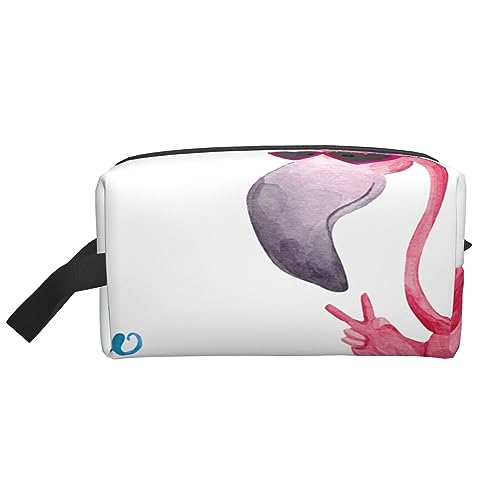 Make-up-Tasche Angelköder Kosmetiktasche Aufbewahrungstasche Geldbörse Reise Make-up Reißverschluss Tasche für Frauen, Hello Glasses Flamingo, storage bag von ASEELO