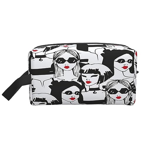 Make-up-Tasche Delphin Earth Kosmetiktasche Aufbewahrungstasche Geldbörse Reise Make-up Reißverschlusstasche für Frauen, Damen Sonnenbrille Rot Mode Glamour Mädchen, storage bag von ASEELO