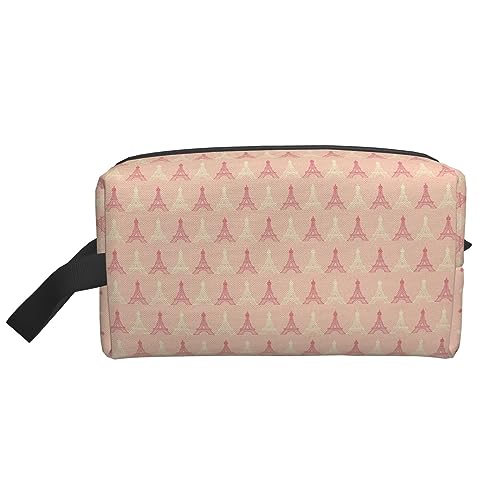 Make-up-Tasche Grüne Eidechse Kosmetiktasche Aufbewahrungstasche Geldbörse Reise Make-up Reißverschluss Tasche für Frauen, Soft Colors Eiffelturm-Muster Frankreich, storage bag von ASEELO