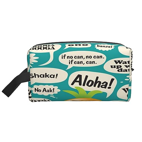 Make-up-Tasche Ostereier Kosmetiktasche Aufbewahrungstasche Geldbörse Reise Make-up Reißverschluss Tasche für Frauen, Hawaiianische Sprüche, storage bag von ASEELO