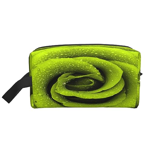 Make-up-Tasche Schmetterling Kosmetiktasche Aufbewahrungstasche Geldbörse Reise Make-up Reißverschluss Tasche für Frauen, Grüne Rose, storage bag von ASEELO