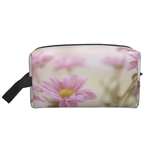 Make-up-Tasche im Retro-Stil mit rosa Blumen, Kosmetiktasche, Aufbewahrungstasche, Geldbörse, Reise-Make-up-Tasche mit Reißverschluss für Frauen, Retro Stil Rosa Blumen, storage bag von ASEELO