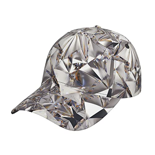 Marine Sea Life Baseballkappe Snapback Hut für Damen und Herren mit verstellbarem Kopfband, flache Bill Hats, Glitzer, abstraktes Diamant-Kristallmuster, EinheitsgröÃŸe von ASEELO