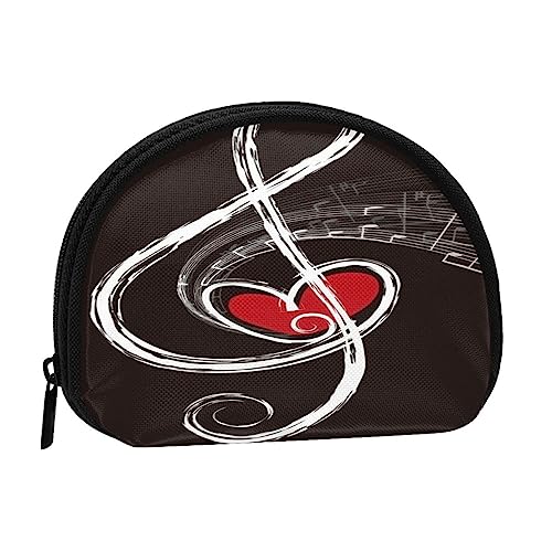 Münzgeldbörse Geldbörse Münzbeutel Ananas Obst Sonnenbrille Sand Strand Muschel Aufbewahrungstasche Reißverschluss Geld Geldbörsen Tasche für Damen Herren Kinder, Musik Symbole Liebe, Shell storage bag, Münzbeutel von ASEELO