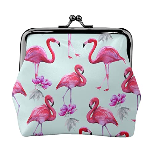 Münzgeldbörse Geldbörse Münzbeutel Beagle Hund Leder Aufbewahrungstasche Reißverschluss Geld Geldbörsen Tasche für Damen Herren Kinder, Pink Flamingos, Coin Purse, Münzbeutel von ASEELO