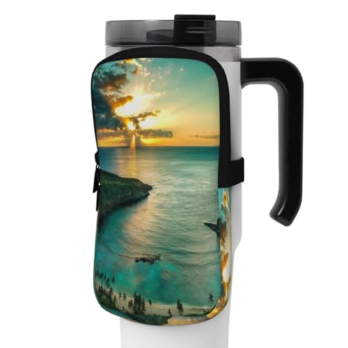 Münzgeldbörse Geldbörse Münzbeutel Rose Schädel Aufbewahrungstasche Sport Flasche Zubehör Geld Geldbörsen Tasche für Damen Herren Kinder, Sunrise Over Hanauma Bay Oahu Hawaii, S, Münzbeutel von ASEELO