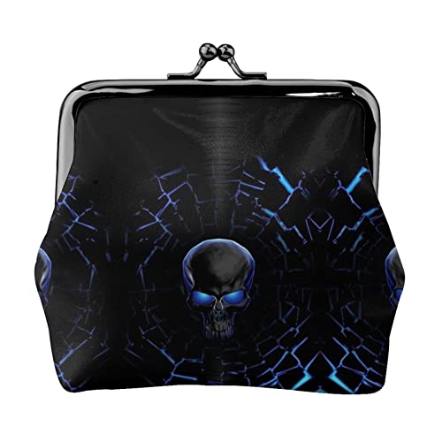 Münzgeldbörse Geldbörse Münzbeutel Süßes Eis Leder Aufbewahrungstasche Reißverschluss Geld Geldbörsen Tasche für Damen Herren Kinder, totenköpfe, Coin Purse, Münzbeutel von ASEELO