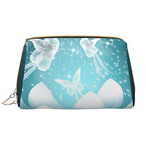 Red Hibiscus Damen Leder Kosmetiktasche Handtasche Niedlich Kulturbeutel Organizer Reise Make Up Tasche, Lotusblüten, Einheitsgröße von ASEELO