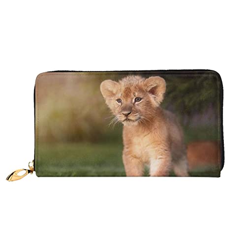 Schmetterlings-Leder-Geldbörse, Damen-Geldbörse, groß, Leder, Reißverschluss, Kartenhalter, Organizer, Damen-Reise-Clutch, Art Lion2, Einheitsgröße von ASEELO