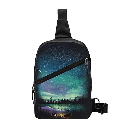 Sling Backpack Chest Bag Celestial Night Sky Anti Theft Crossbody Shoulder Pack Daypack Outdoor Sport Travel Hiking for Men Women, Himmlischer Nachthimmel, Chest package von ASEELO