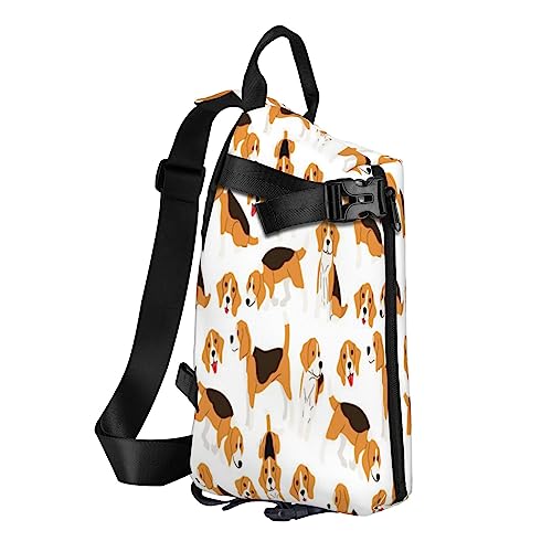 Sling Backpack Chest Bag Colorful Tie Dye Anti Theft Crossbody Shoulder Pack Daypack Outdoor Sport Travel Hiking for Men Women, Beagle Dog, Crossbody Backpack von ASEELO