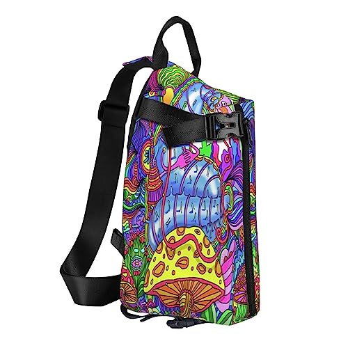 Sling Backpack Chest Bag Colorful Tie Dye Anti Theft Crossbody Shoulder Pack Daypack Outdoor Sport Travel Hiking for Men Women, Rauchpilze, Crossbody Backpack von ASEELO