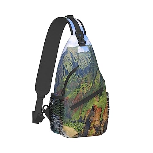 Sling Backpack Chest Bag Cute Pig Anti Theft Crossbody Shoulder Pack Daypack Outdoor Sport Travel Hiking for Men Women, Kauai Hawaii Seashore, Cross chest bag diagonally von ASEELO