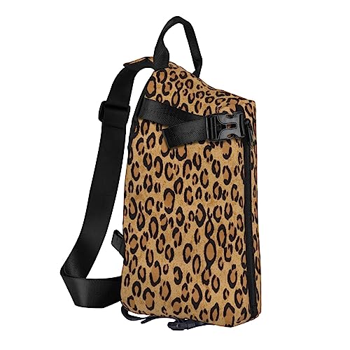 Sling Backpack Chest Bag Cute Puppy Funny Anti Theft Crossbody Shoulder Pack Daypack Outdoor Sport Travel Hiking for Men Women, Wild Leopard Animal, Crossbody Backpack von ASEELO