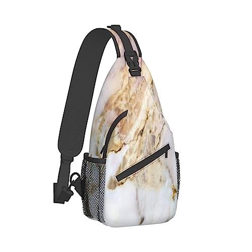 Sling Backpack Chest Bag Rustic Rocks Brick Wall Anti Theft Crossbody Shoulder Pack Daypack Outdoor Sport Travel Hiking for Men Women, Marmor, Cross chest bag diagonally von ASEELO