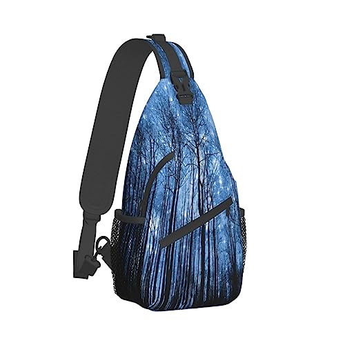 Sling Backpack Chest Bag Rustic Rocks Brick Wall Anti Theft Crossbody Shoulder Pack Daypack Outdoor Sport Travel Hiking for Men Women, Sternenhimmel, Cross chest bag diagonally von ASEELO