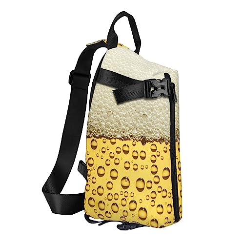 Sling Rucksack Brusttasche Sonnenblumenmuster Anti Diebstahl Crossbody Schulter Pack Tagesrucksack Outdoor Sport Reisen Wandern für Männer Frauen, Beer Bubble, Crossbody Backpack von ASEELO