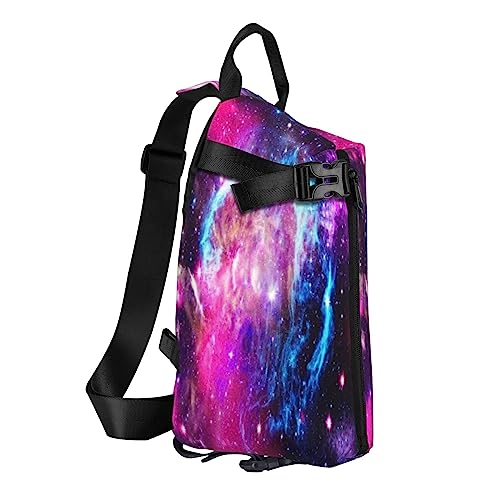 Sling Rucksack Brusttasche Wasserfall Landschaft Anti Diebstahl Crossbody Schulter Pack Daypack Outdoor Sport Reisen Wandern für Männer Frauen, Galaxy2, Crossbody Backpack von ASEELO