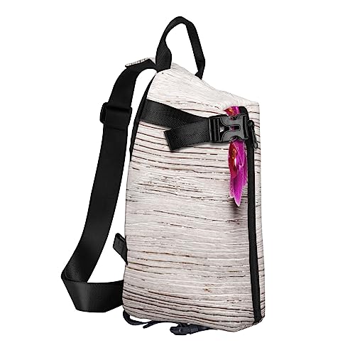 Sling Rucksack Brusttasche Wasserfall Landschaft Anti Diebstahl Crossbody Schulter Pack Daypack Outdoor Sport Reisen Wandern für Männer Frauen, orchidee, Crossbody Backpack von ASEELO