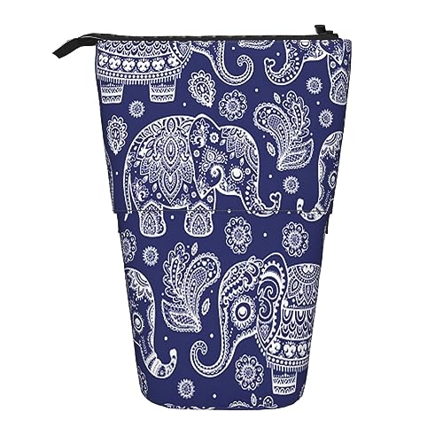 Teleskop-Federmäppchen, Boho-Elefant, Schreibwaren, Federmäppchen, Make-up-Tasche, tragbare Büro-Schreibwaren-Tasche für Teenager, Mädchen, Erwachsene, Boho Elefant, Pencil Telescopic, Kosmetikkoffer Teleskop-Federmäppchen, Boho-Elefant, Schreibwaren, Federmäppchen, Make-up-Tasche, tragbare Büro-Schreibwaren-Tasche für Teenager, Mädchen, Erwachsene, Boho Elefant, Pencil Telescopic, Kosmetikkoffer von ASEELO