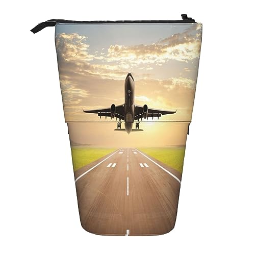 Teleskop-Federmäppchen, Flugzeug, Schreibwaren, Federmäppchen, Make-up-Tasche, tragbare Büro-Schreibwaren-Tasche für Teenager, Mädchen, Erwachsene, Flugzeig, Pencil Telescopic, Kosmetikkoffer von ASEELO