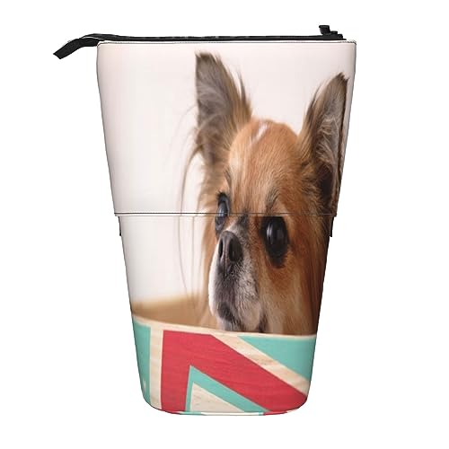 Teleskop-Federmäppchen, Gitarre, britische Flagge, Schreibwaren, Federmäppchen, Make-up-Tasche, tragbare Büro-Schreibwarentasche für Teenager, Mädchen, Erwachsene, Papillon in der Box, Pencil von ASEELO