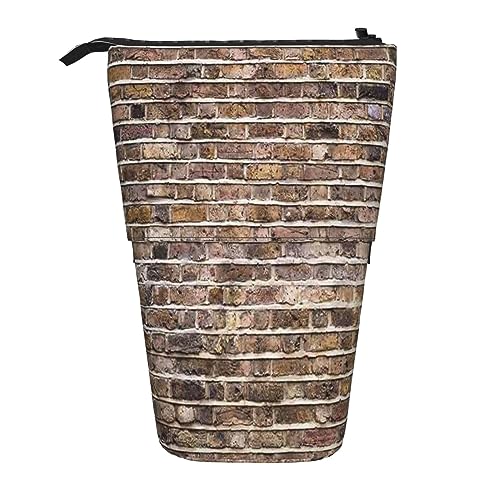 Teleskop-Federmäppchen, Motiv: grüner Frosch, Schreibwaren, Federmäppchen, Make-up-Tasche, tragbare Büro-Schreibwarentasche für Teenager, Mädchen, Erwachsene, Mauer aus Ziegelstein, Pencil Telescopic, von ASEELO