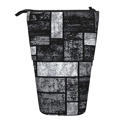 Teleskop-Federmäppchen, abstraktes Grau, Schreibwaren, Federmäppchen, Make-up-Tasche, tragbare Büro-Schreibwaren-Tasche für Teenager, Mädchen, Erwachsene, Abstraktes Grau, Pencil Telescopic, von ASEELO