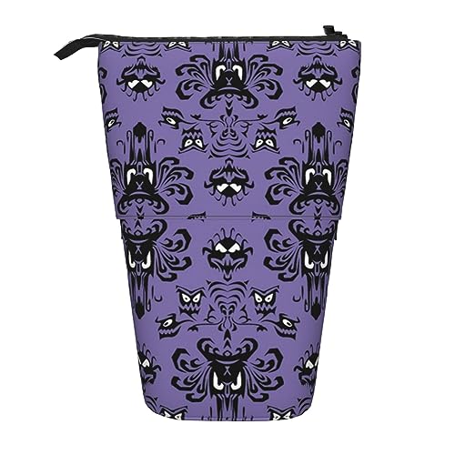 Teleskop-Federmäppchen, gelbe Sonnenblume, Blumenmuster, Schreibwaren, Federmäppchen, Make-up-Tasche, tragbare Büro-Schreibwarentasche für Teenager, Mädchen, Erwachsene, Horror-Muster auf violettem Teleskop-Federmäppchen, gelbe Sonnenblume, Blumenmuster, Schreibwaren, Federmäppchen, Make-up-Tasche, tragbare Büro-Schreibwarentasche für Teenager, Mädchen, Erwachsene, Horror-Muster auf violettem von ASEELO